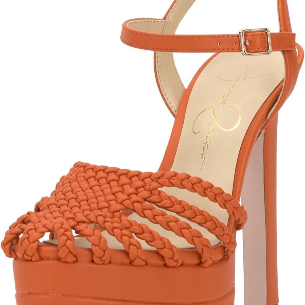 Women's Faux Leather Platform Sandals Size 8 Rubber Sole Buckle Closure